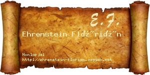 Ehrenstein Flórián névjegykártya
